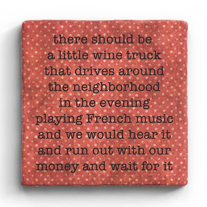 Wine Truck - Marble Coaster for wholesale by Paisley & Parsley