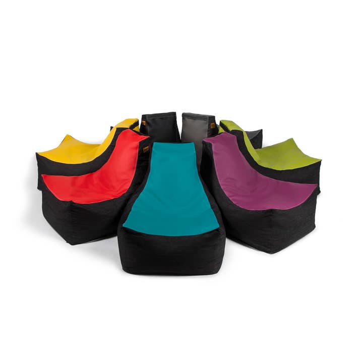 LuvU - Wholesale Chair - Jaxx Pixel Gamer Bean Bag Chair, Premium Vinyl / Dark Denim57