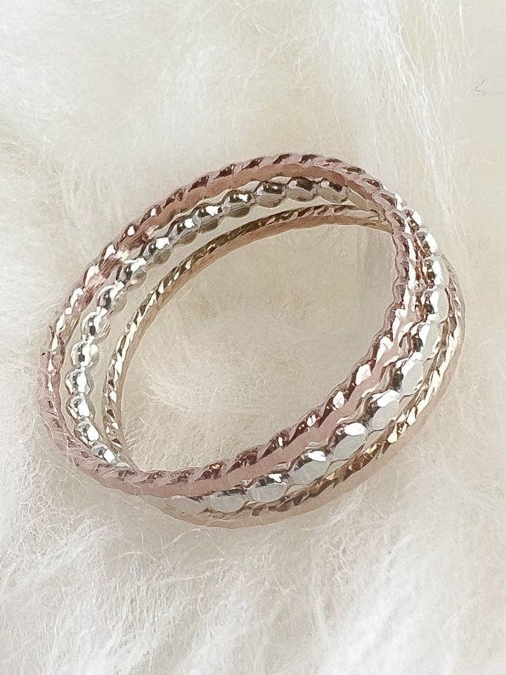 Set of 3 Stacking Rings for wholesale by Initial Love Jewelry
