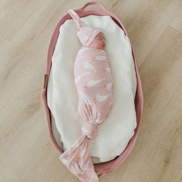 Knit Swaddle Blanket - Goosie for wholesale by Copper Pearl