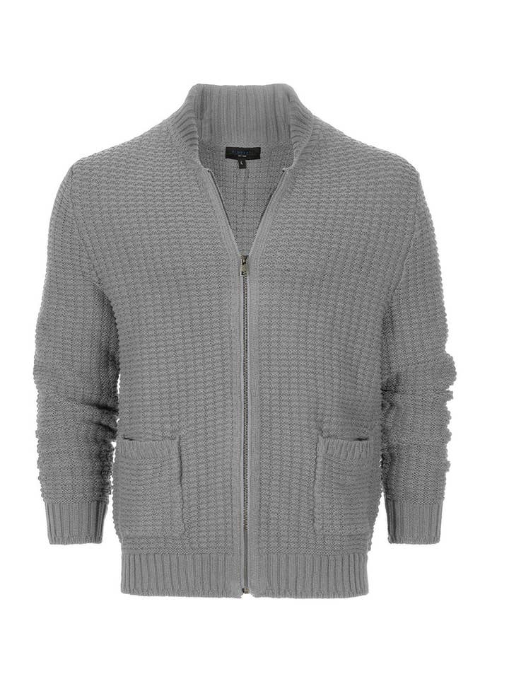Men's 100% Cotton FullZip Milano Rib Knitted CardiganSweater for wholesale by Setco.26