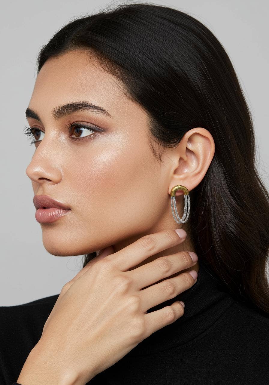 HoopLa – wholesale Hoop earrings – Verona- the Mixed Media Mixed Metal Tassel Hoop Earring3