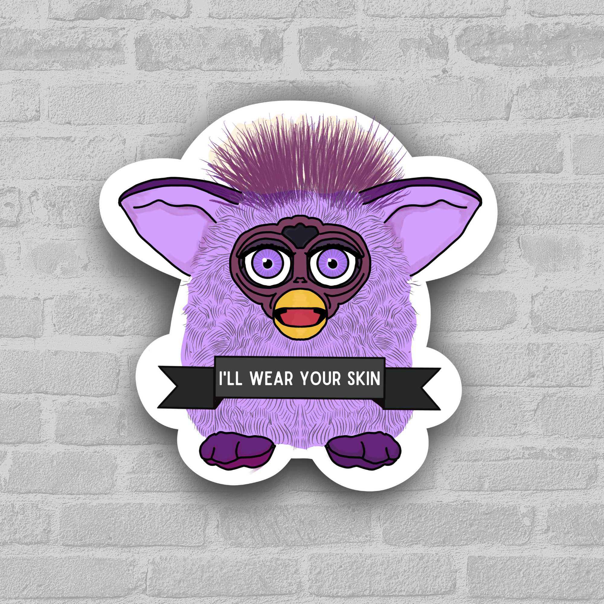 the weird emporium - Wholesale Sticker - 3" I'll wear your skin Furby Sticker0