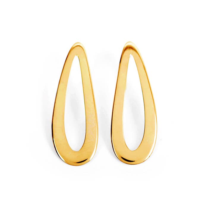 Swoop Curved Drop Hoop Earrings for wholesale by Love Lori Michelle Jewelry