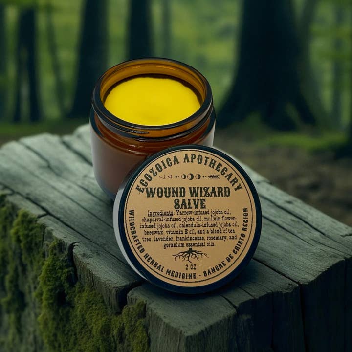 Baume à base de plantes Wound Wizard pour la peau pour la vente par Ecozoica Apothecary