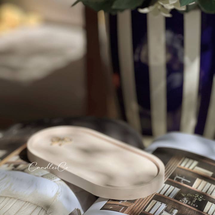 White Oval Trinket Tray for wholesale on Faire2