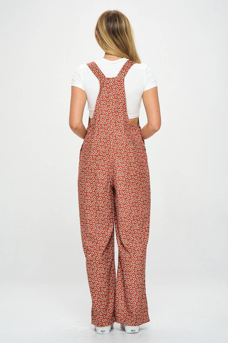 SM WARDROBE - Wholesale Jumpsuit - Women's - DAISY FLORAL PRINT  JUMPSUIT OVERALL5