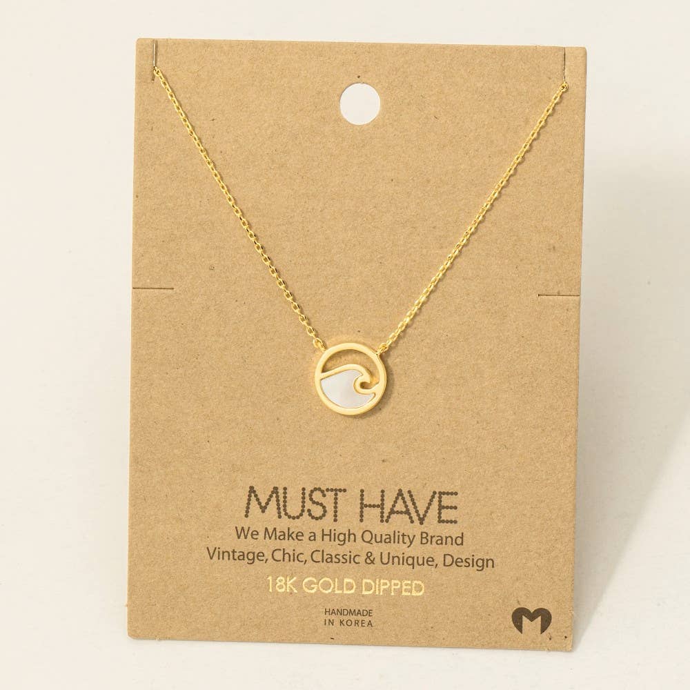 Fame Accessories - Wholesale Pendant/Charm Necklace - Wave Coin Pendant Necklace4