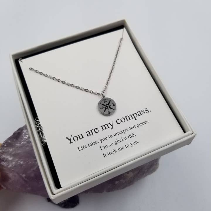 You are my compass Graduation Necklace - With box for wholesale by magnolia jewelry