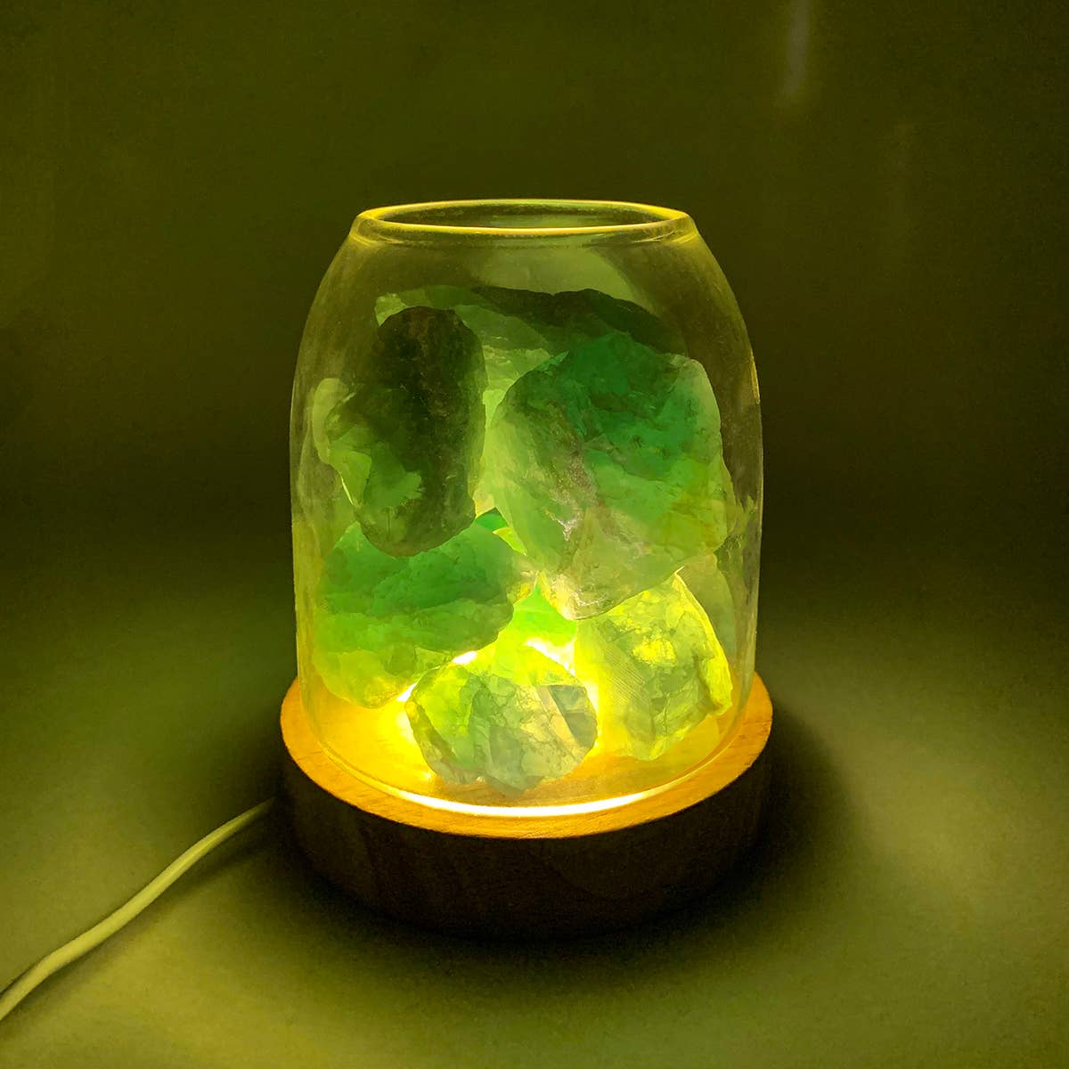 Amrita Court Essential Oils and Aromatic Homeware - Wholesale Electronic Diffuser - AURORA Crystal Essential Oil Diffuser | Green Calcite 500g3