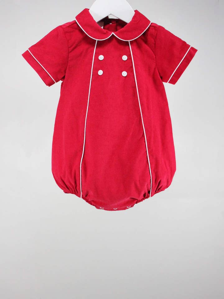 Red and White Michael Bubble for wholesale by Baby Blessings Clothing