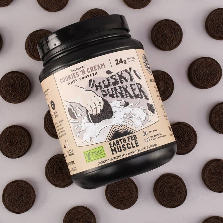 Earth Fed Muscle - Wholesale Protein/Superfood Powder - Husky Dunker Cookies 'n Cream Grass-Fed Whey Protein4