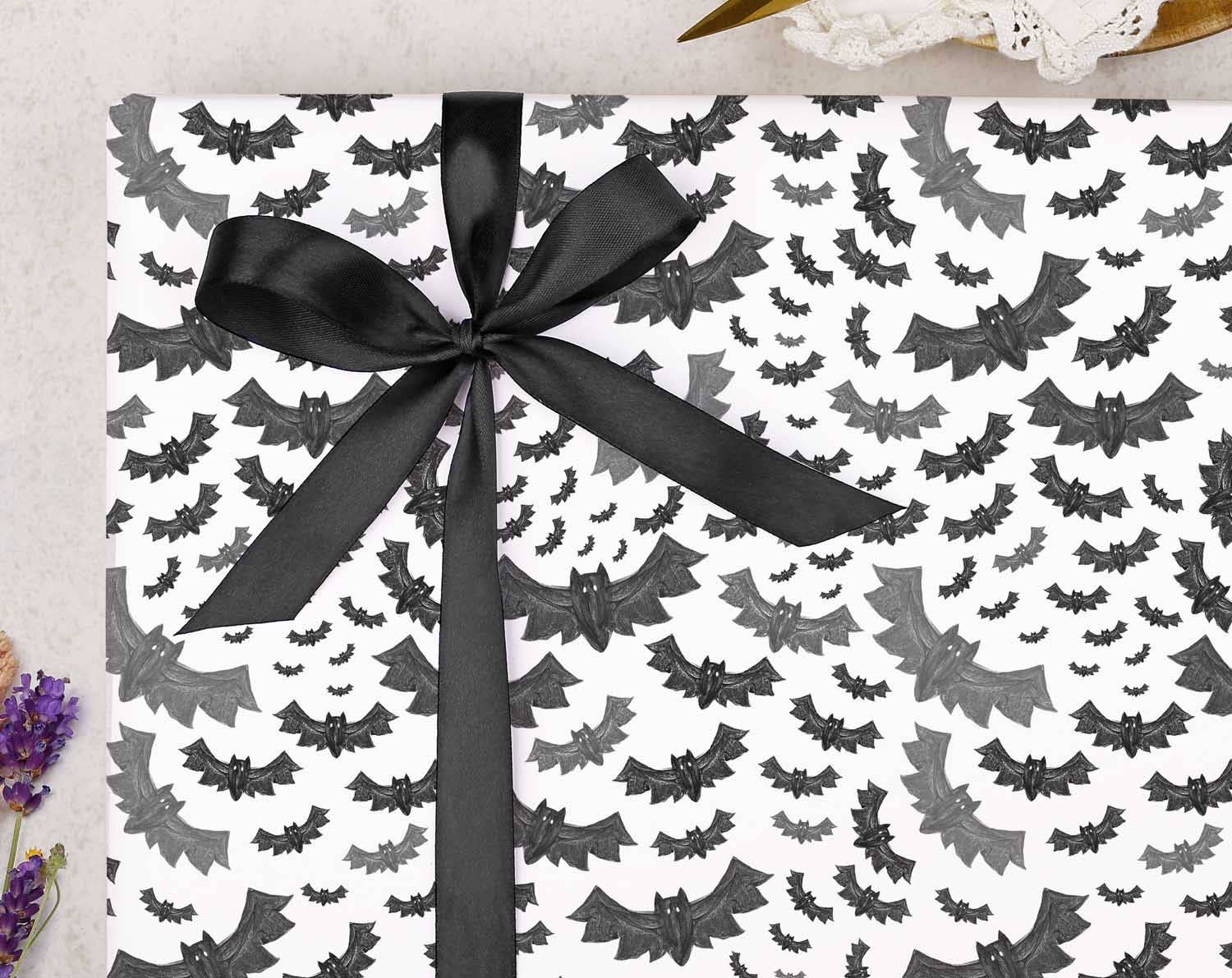 Making Meadows Ltd – wholesale Flat wrap – Halloween Bat Wrapping Paper | Gift Wrap1