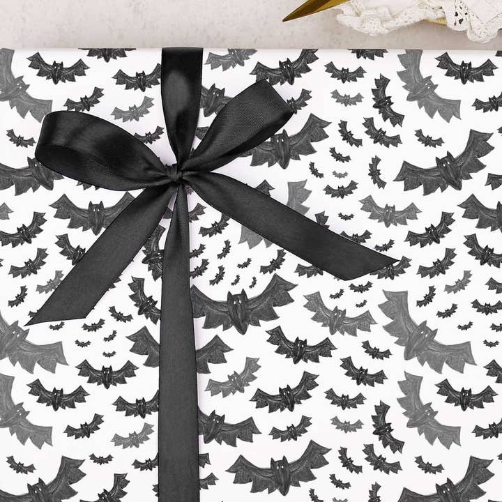 Making Meadows Ltd – wholesale Flat wrap – Halloween Bat Wrapping Paper | Gift Wrap1