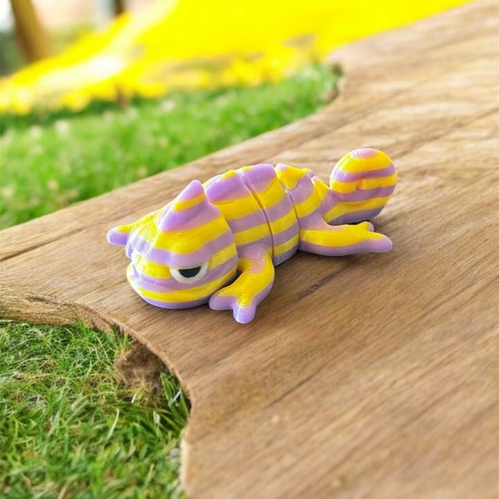 3D in Paradise - Wholesale Fidget toy – Kids - Mini Chameleon striped fidget figurine figures 3D printed