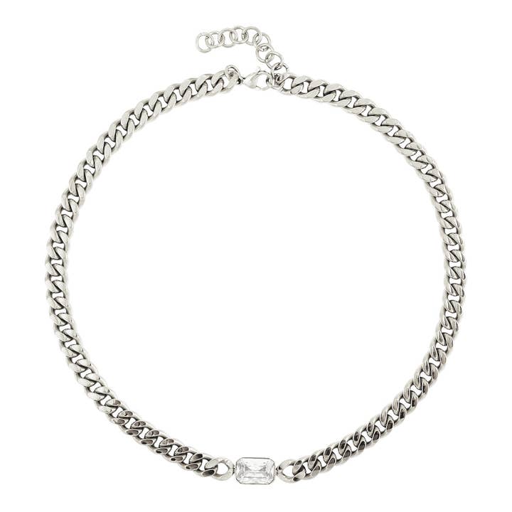 Collar Clementine Curb CZ para venta al por mayor de REBL Jewelry