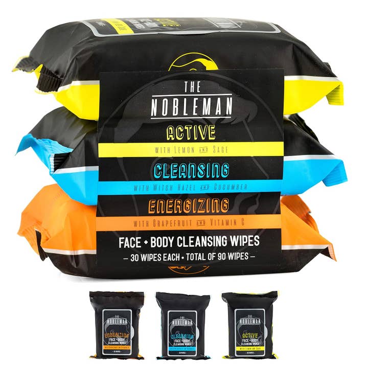 Innovarix - Wholesale Face & body wipes – Men's - Men's Active, Cleansing, Energizing 3Pack Wipes