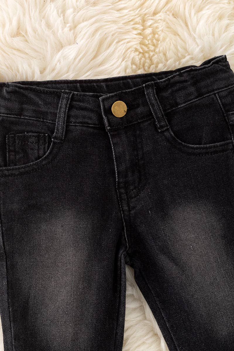 Kids Charm Online - Vente Pantalon – enfant - Pantalon cloche noir occidental à double couche avec cordon réglable. PNG50257-AMY1