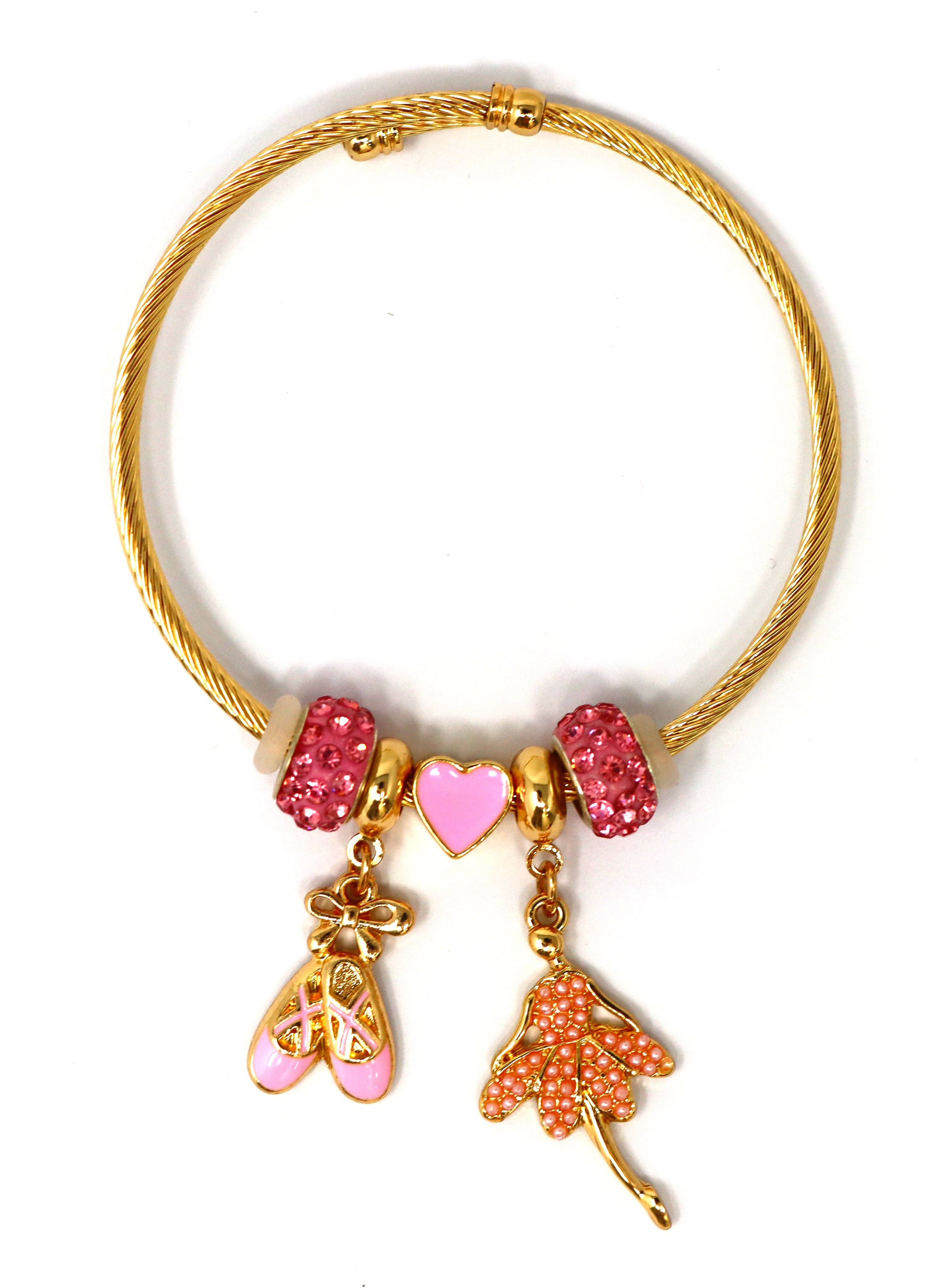 Pink Poppy USA - Wholesale Charm/Dangle Bracelet - Ballerina Charm Bracelet | Pack of 20