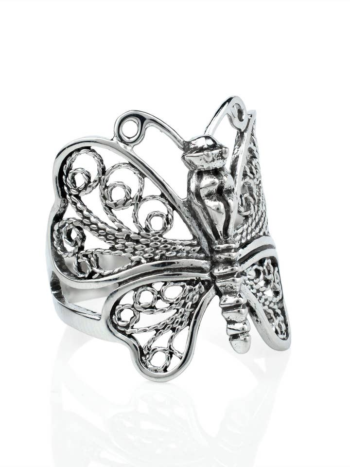 Kunst Schmetterling Design Damen Silberring für den Großhandel von Filigranist Jewelry