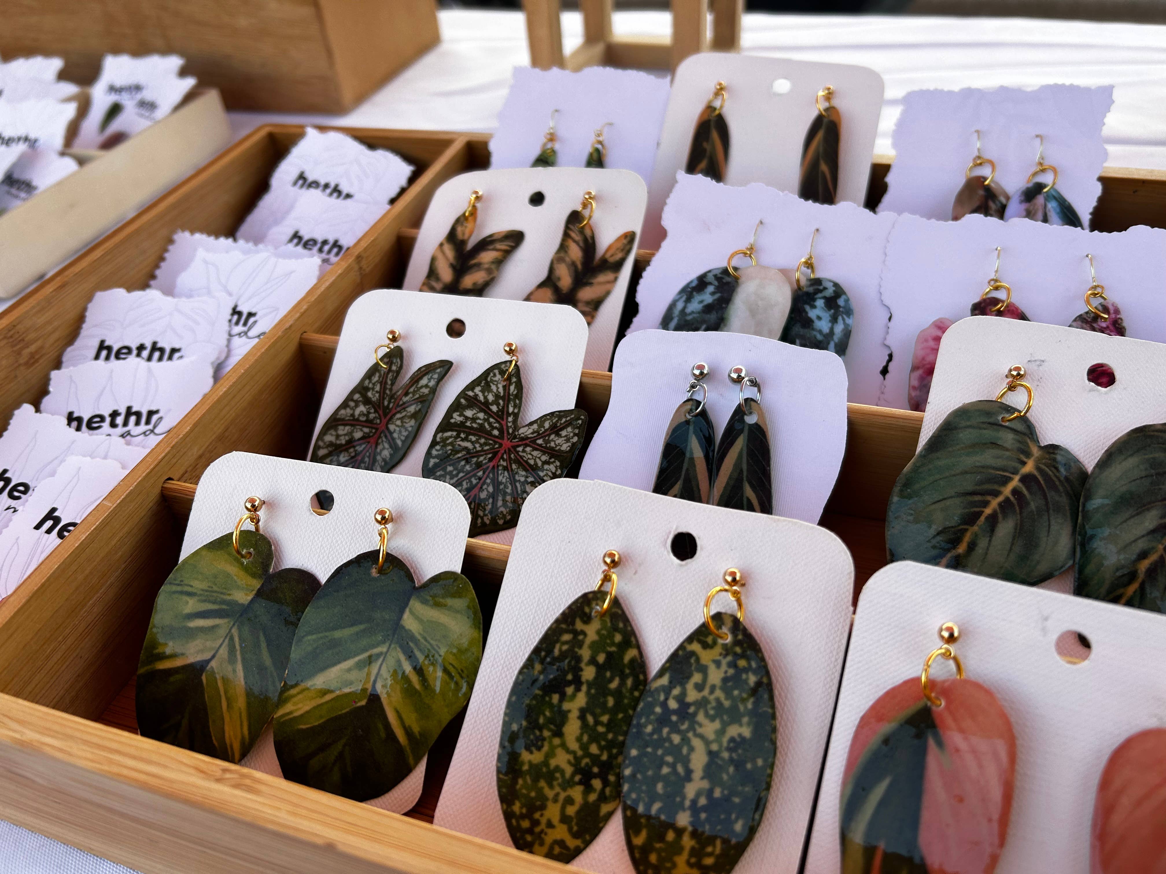hethr - Wholesale Dangle Earrings - Aglaonema Earring, Magnet, Pin, Decor, Plant Lovers, Leaf (C7