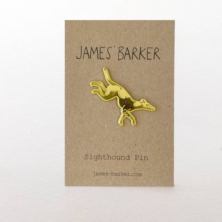 Sighthound Pin Badge for wholesale by James Barker