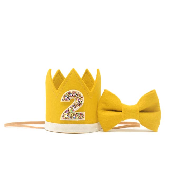 Little Blue Olive - Wholesale Party Hat/Crown - Gold Felt Crown - Confetti Number3