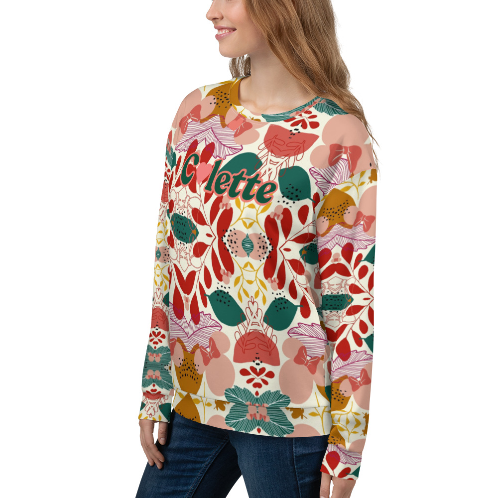 Colette - Vente Sweat-shirt à imprimés – femme - Sweat-shirt unisexe à col ras du cou avec imprimé multicolore3