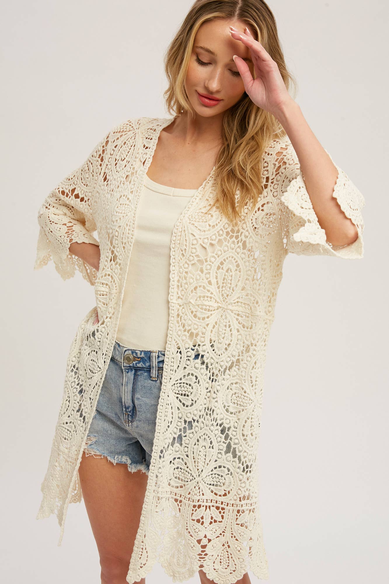 Bluivy - Wholesale Cardigan - Women's - CROCHET LACE CARDIGAN1