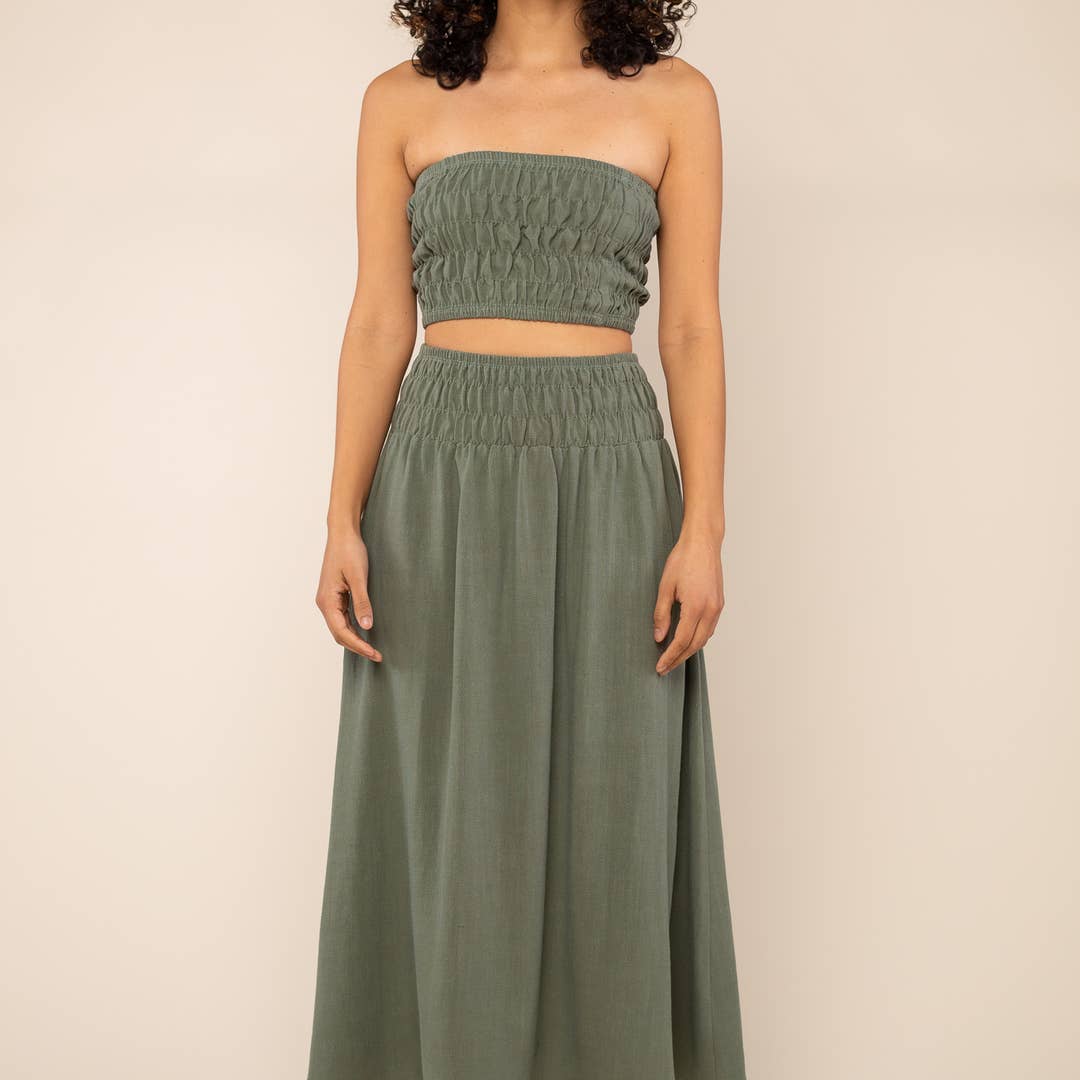 【NONCODE】Roteo Unbalance Shirring Brushed Skirt Wholesale Nurode's Asymmetrical Hem Button Front Skirt in