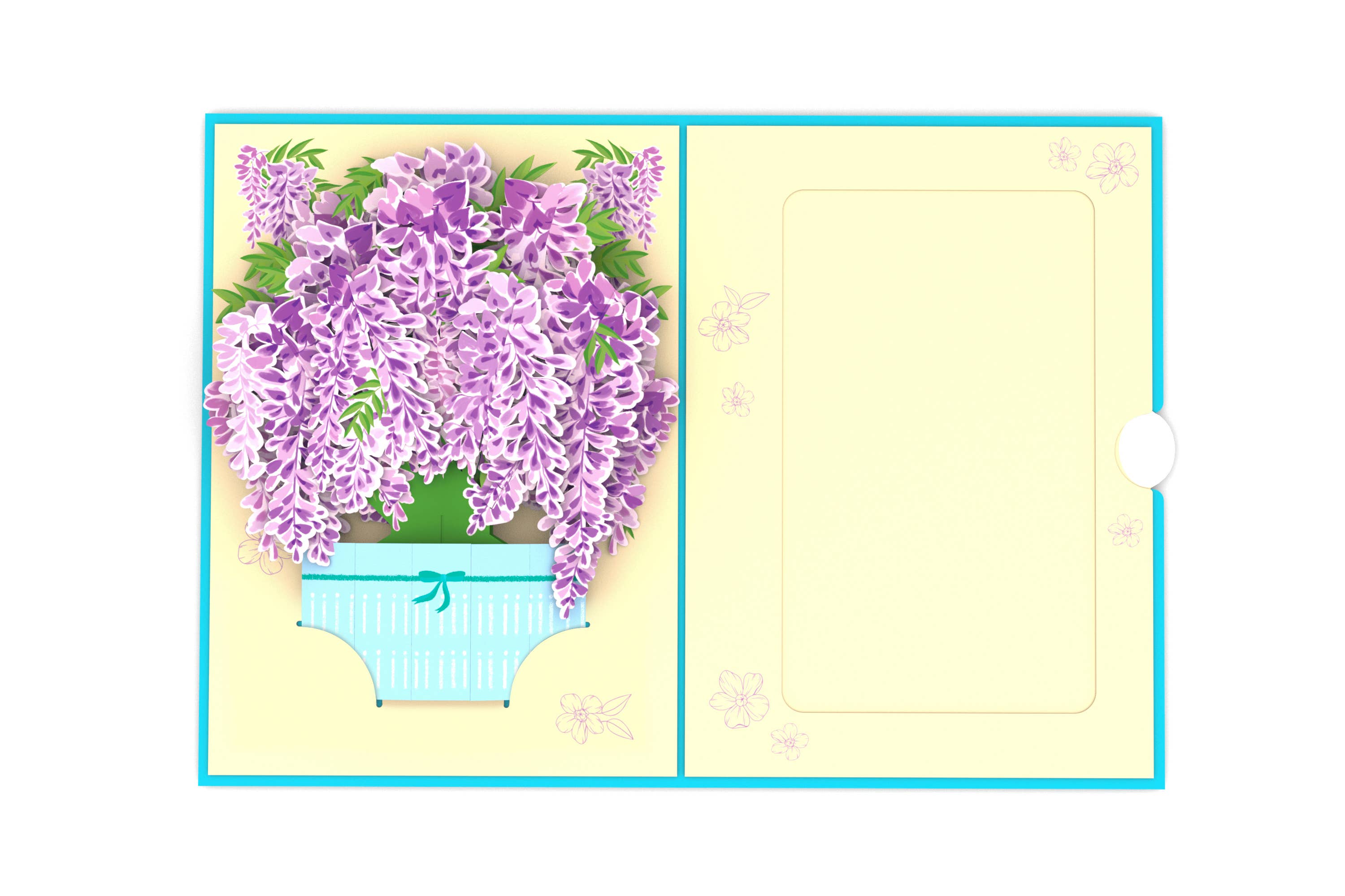 Blue Bird Cards - Wholesale Everyday Greeting Card - Wisteria Floral Bouquet Pop-Up Card2