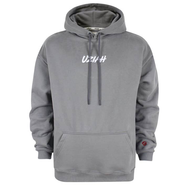 Hoodie Basic Cement Grijs Logo for wholesale by Uziah