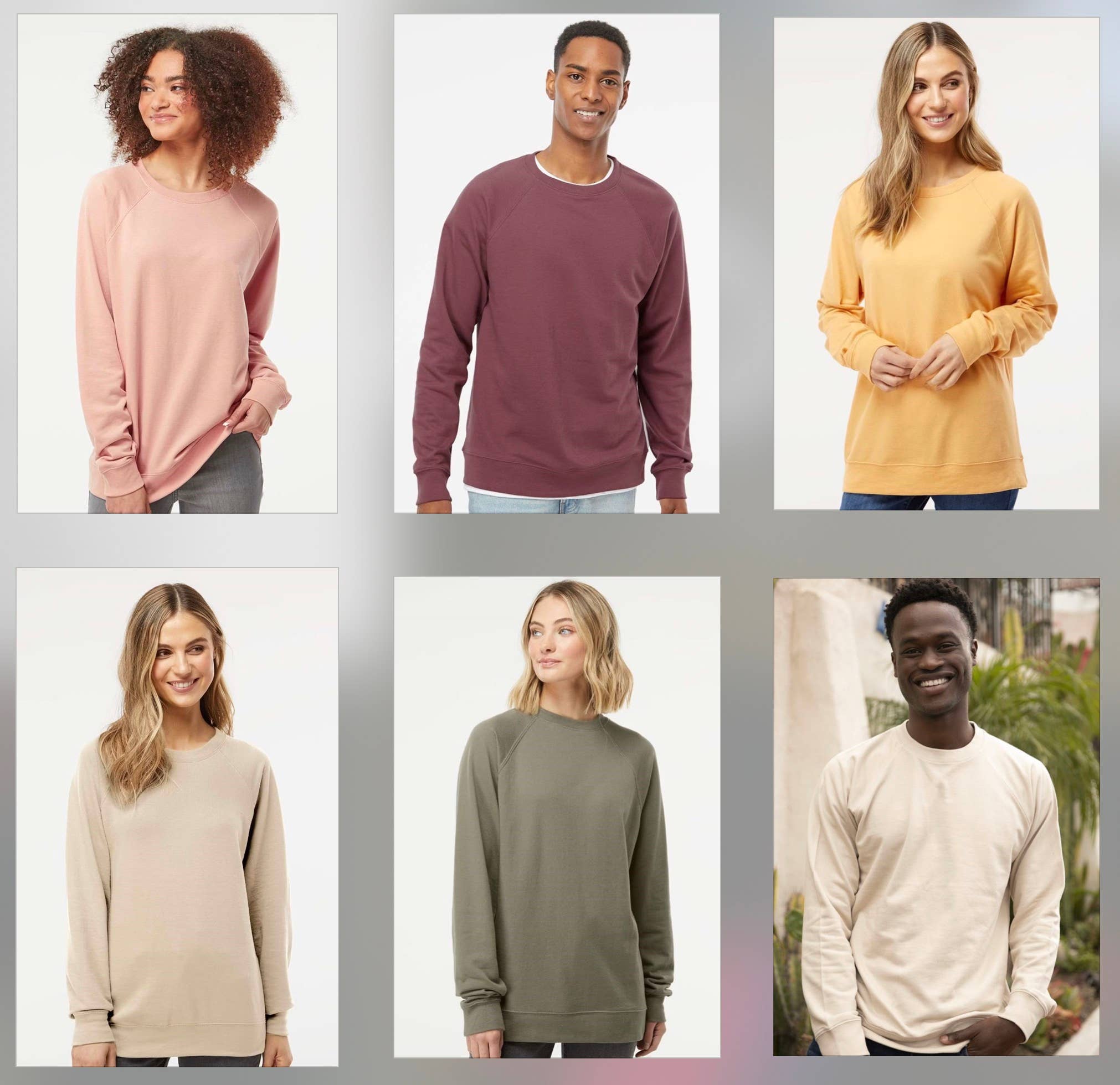 Mad Love Shop - Wholesale Graphic Sweatshirt - Women's - Unisex Mauve Lightweight Sweatshirt with Tropical Leaves3