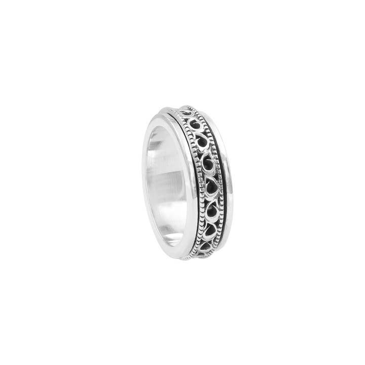 Oxidized Finish Spinner Ring: 925 Sterling Silver Jewelry for wholesale by Jay Jools