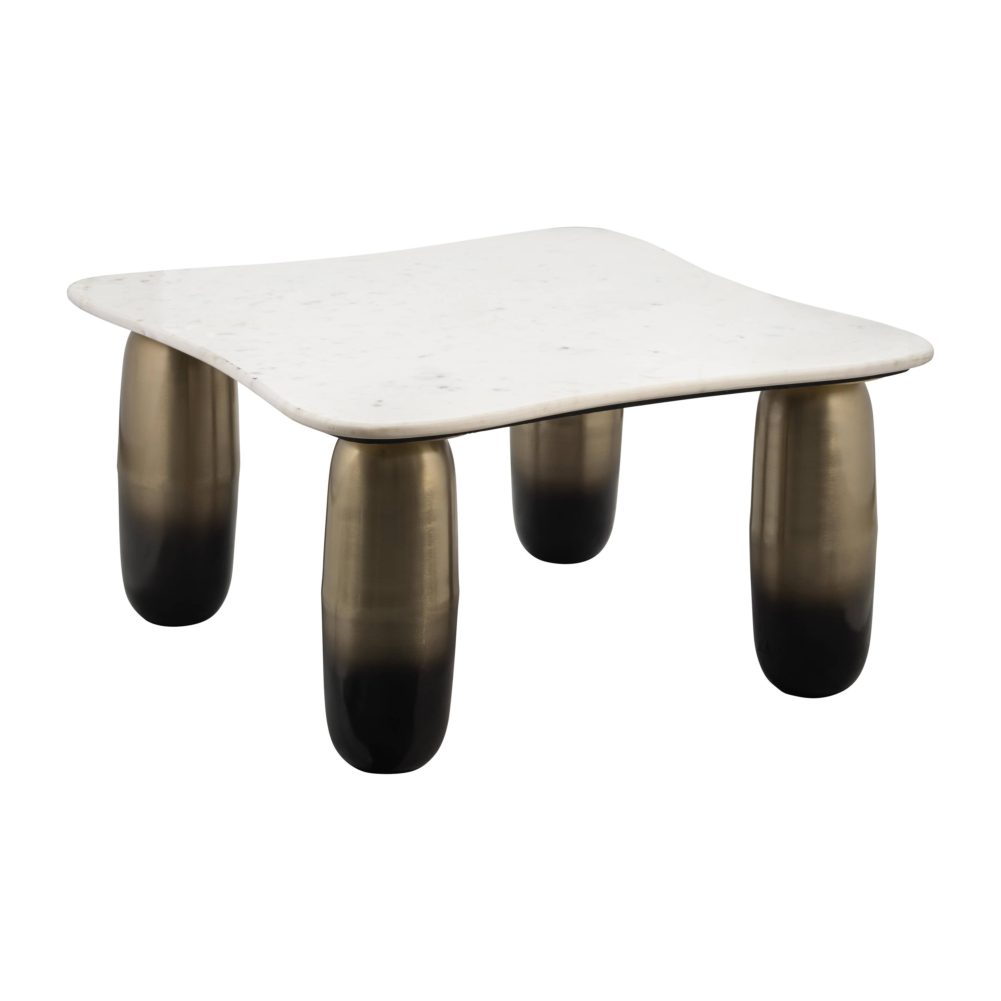Sagebrook Home - Wholesale Coffee Table - Coffee Table - GoldWhite Marble Top Metal Curved Leg, 30 in.3