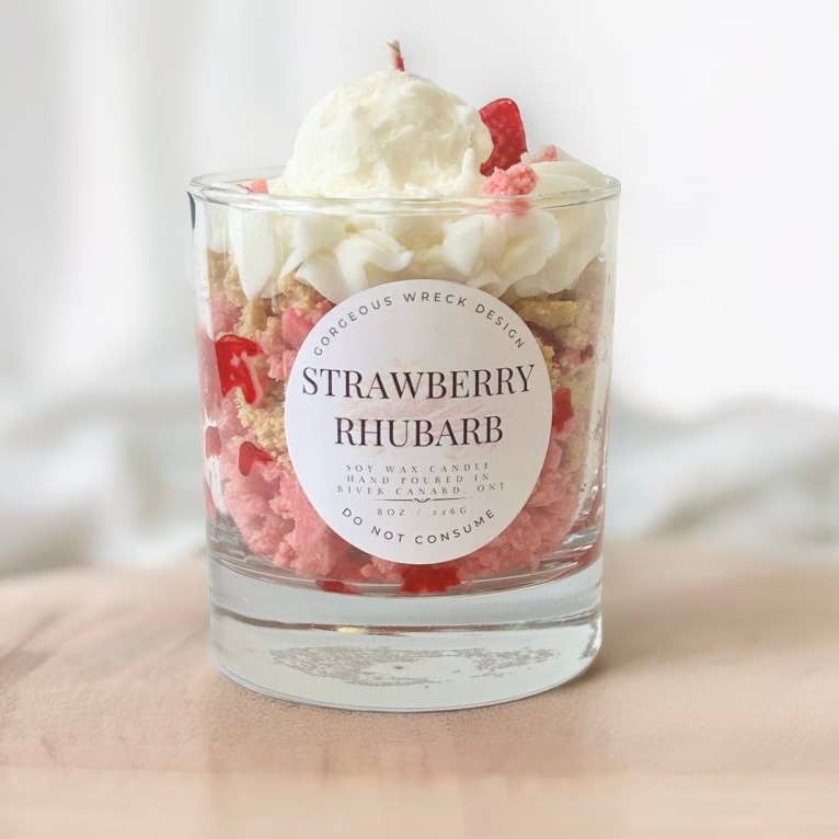 Gorgeous Wreck Design - Wholesale Novelty Candle - Strawberry Rhubarb Dessert Candle 4