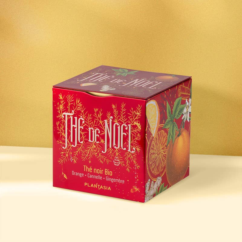 PROVENCE D'ANTAN - Wholesale Tea Bags - Organic Orange Cinnamon Ginger Christmas Tea*-Metal Cube 24 bags