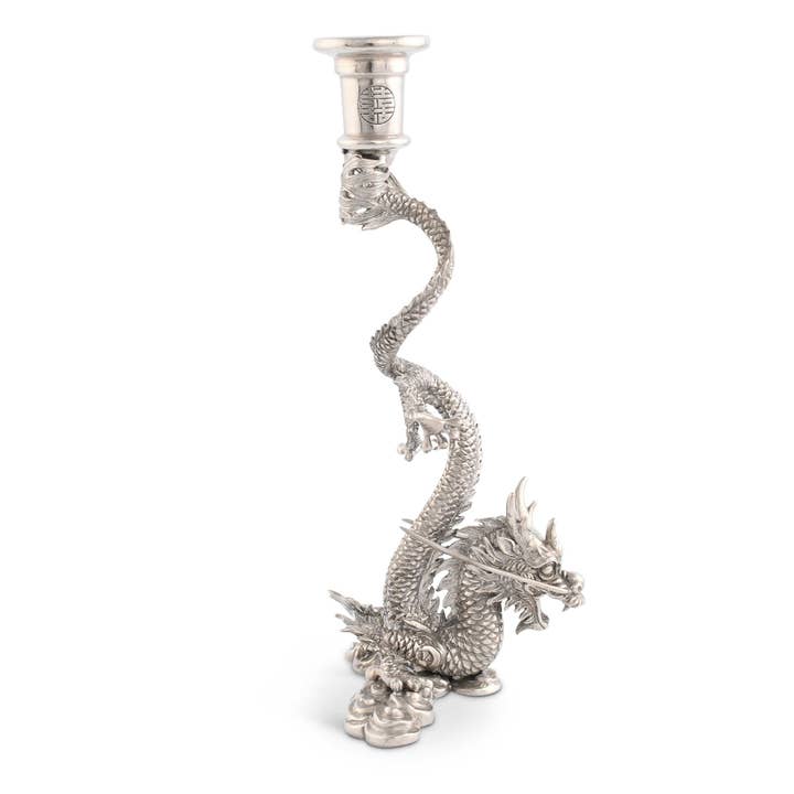 Vagabond House - Wholesale Candle Holder - Dragon Pewter Candlestick3