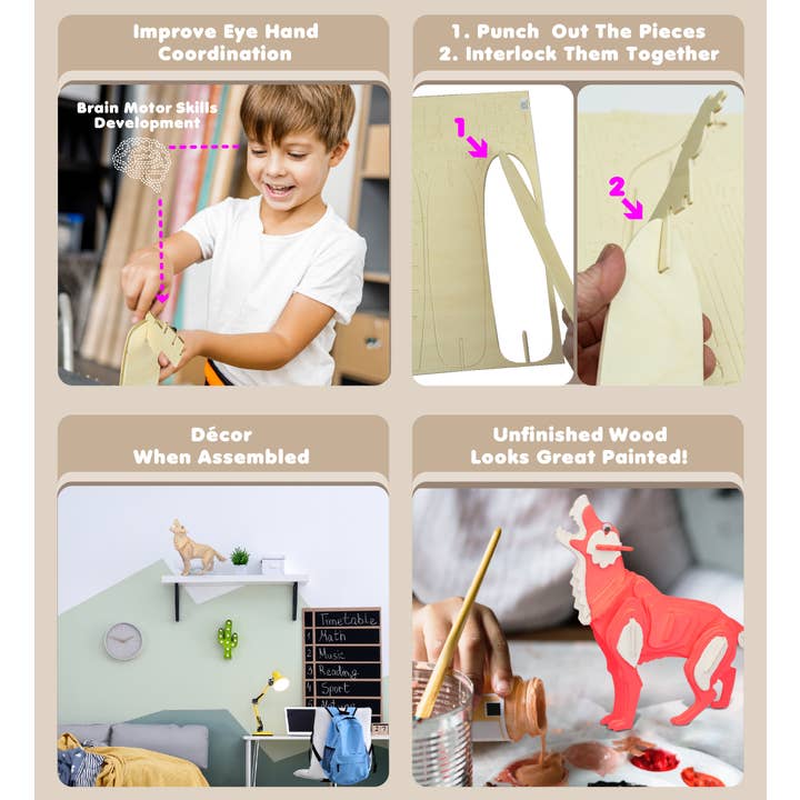 Cota Global - Wholesale Puzzle - Kids - 3D Puzzles - Wolf2