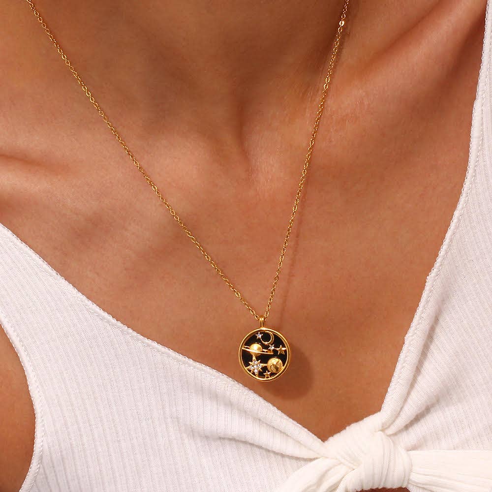 Soul Charms - Wholesale Pendant/Charm Necklace - The Universe - 18K Gold Plated, Waterproof Necklace8