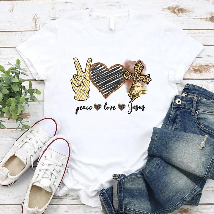 Peace Love Jesus Shirt for wholesale by ShopLukeGifts