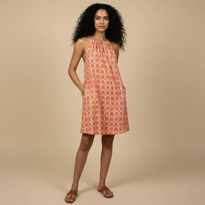 Alia Bomuldskjole Terracotta for engroshandel hos Ruhmee