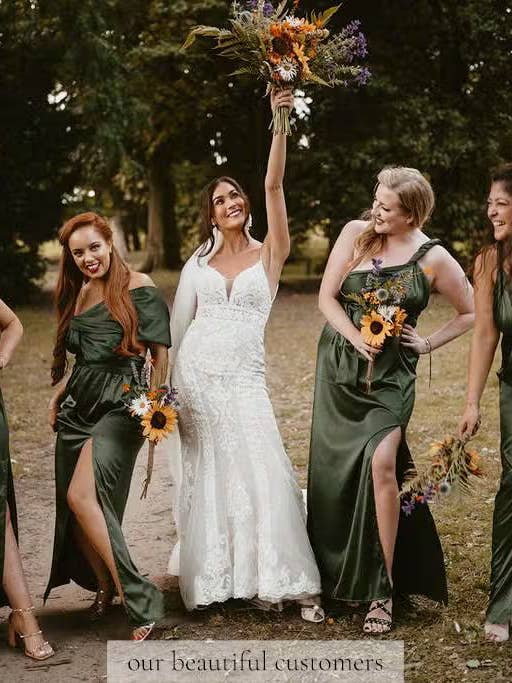 Satinklänning i siden för brudtärnor och gäster med flervägs design för wholesale av IDENTITY LINGERIE