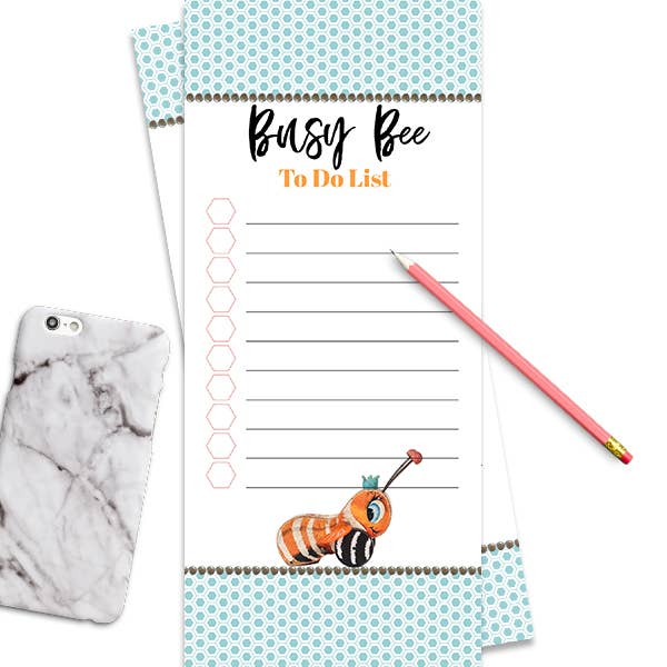Mod Lounge Paper Company - Wholesale Notepad - Vintage Busy Bee To Do List Notepad Blue0