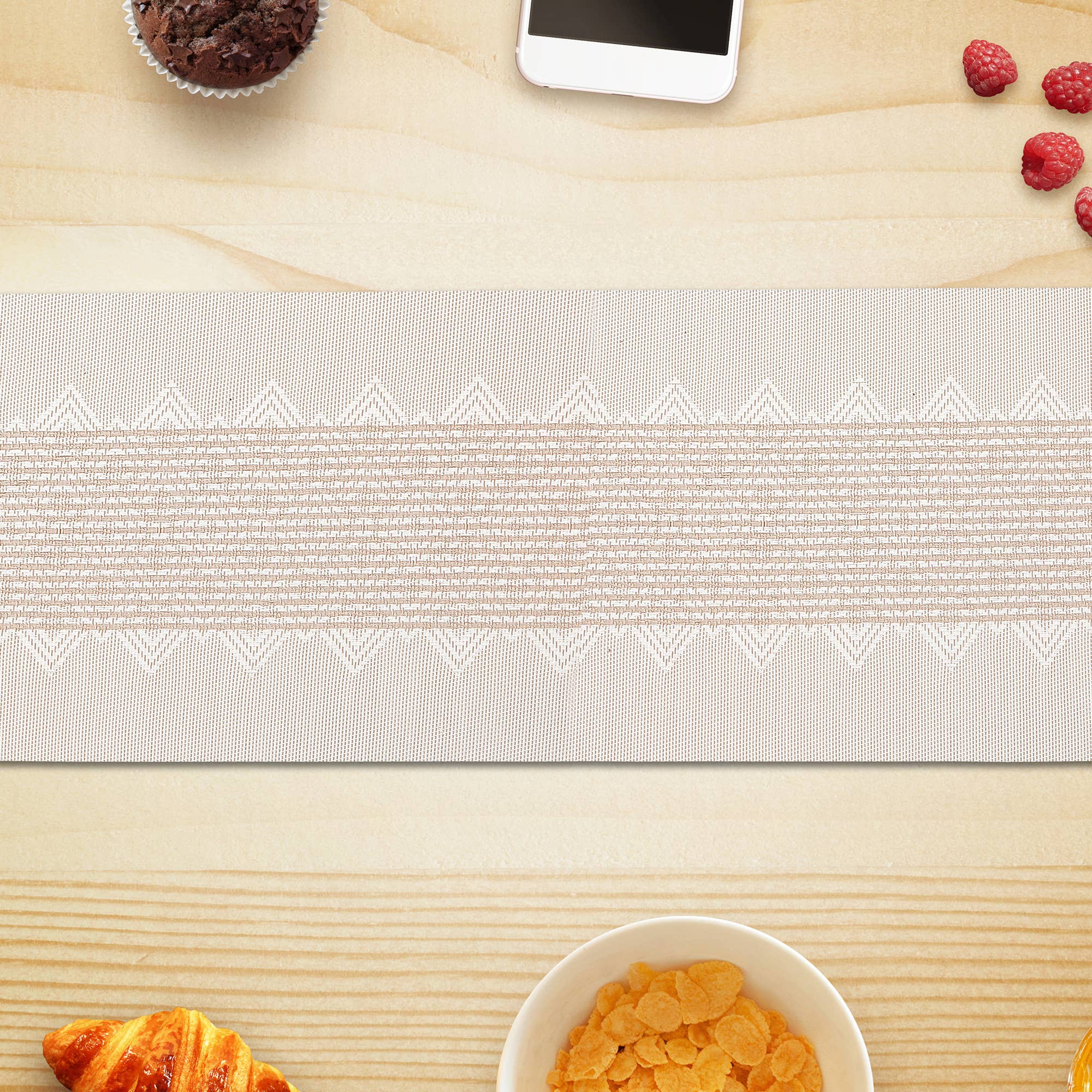 Branco Corredor de mesa em vinil 72" Pulseira Diamante Branca para venda a revendedores na Faire1