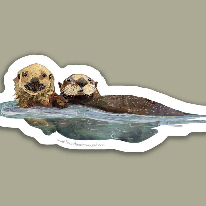 Otters Sticker for wholesale by Found & Rewound
