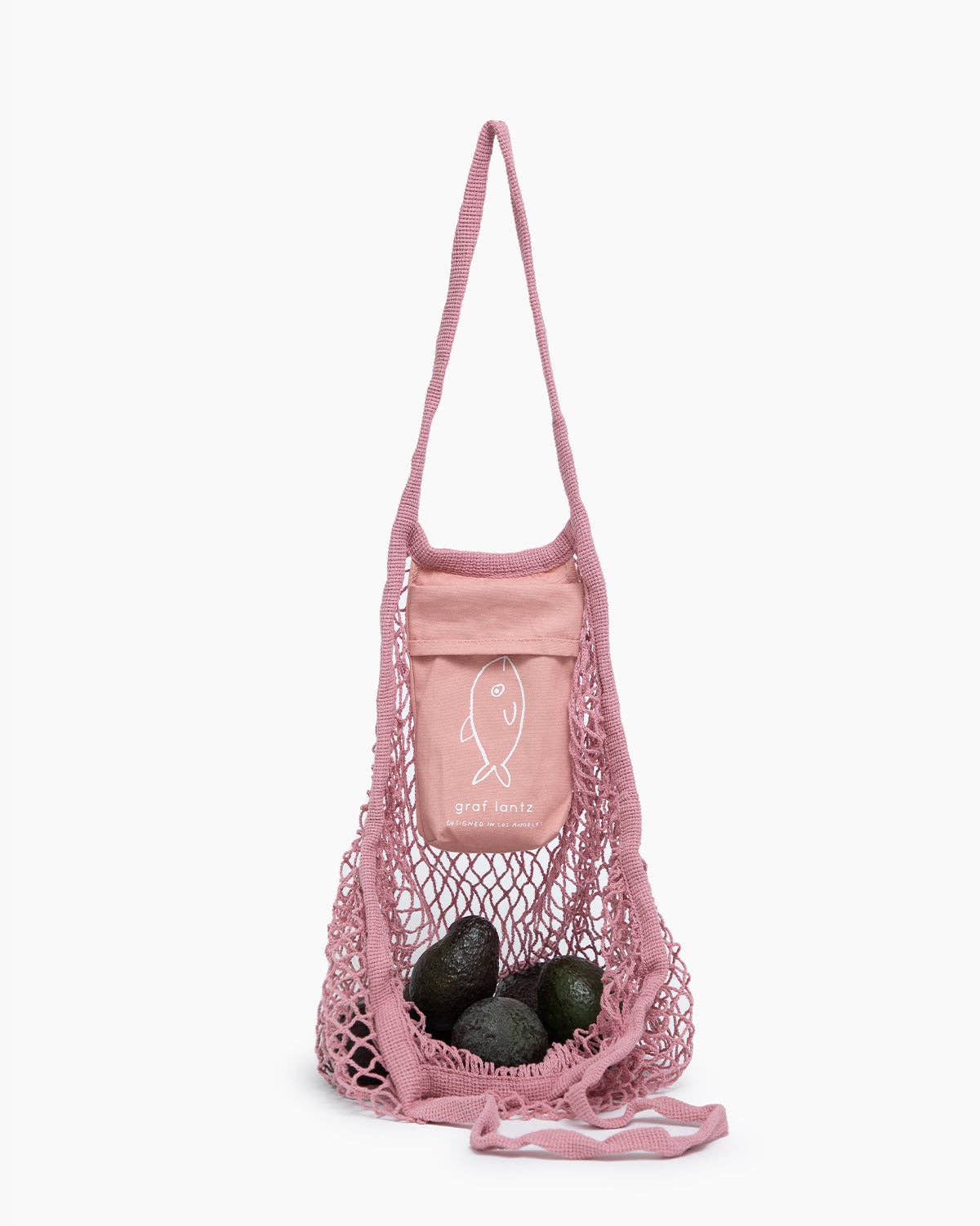 Ami Cotton Net Market Tote in Rose for wholesale on Faire