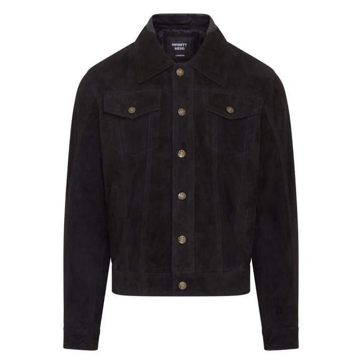Infinity Leather (Upperclass Fashions Ltd) - Wholesale Denim Jacket - Men's - Mens Trucker Goat Suede Western Leather Jeans Jacket - Yangon