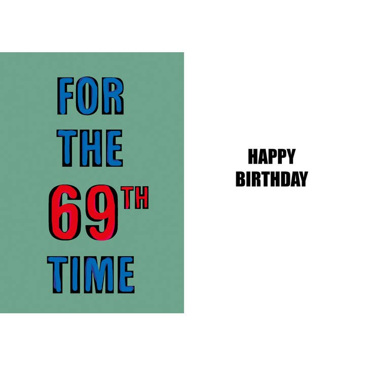 Cartão Humorístico de Alta Qualidade para o 69.º Aniversário Engraçado por atacado de Duggoons Greeting Cards