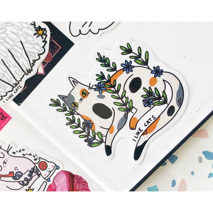 I LIKE CATS - Wholesale Sticker - Calico Cat Vinyl Decal Sticker4